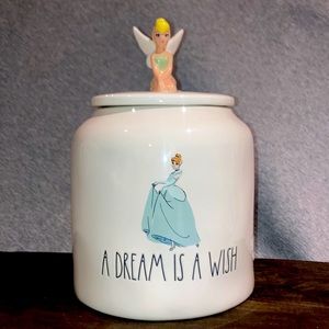 Rae Dunn A Dream is a Wish Canister Jar Disney Princess Tinkerbell 🧚‍♀️💗 NWT